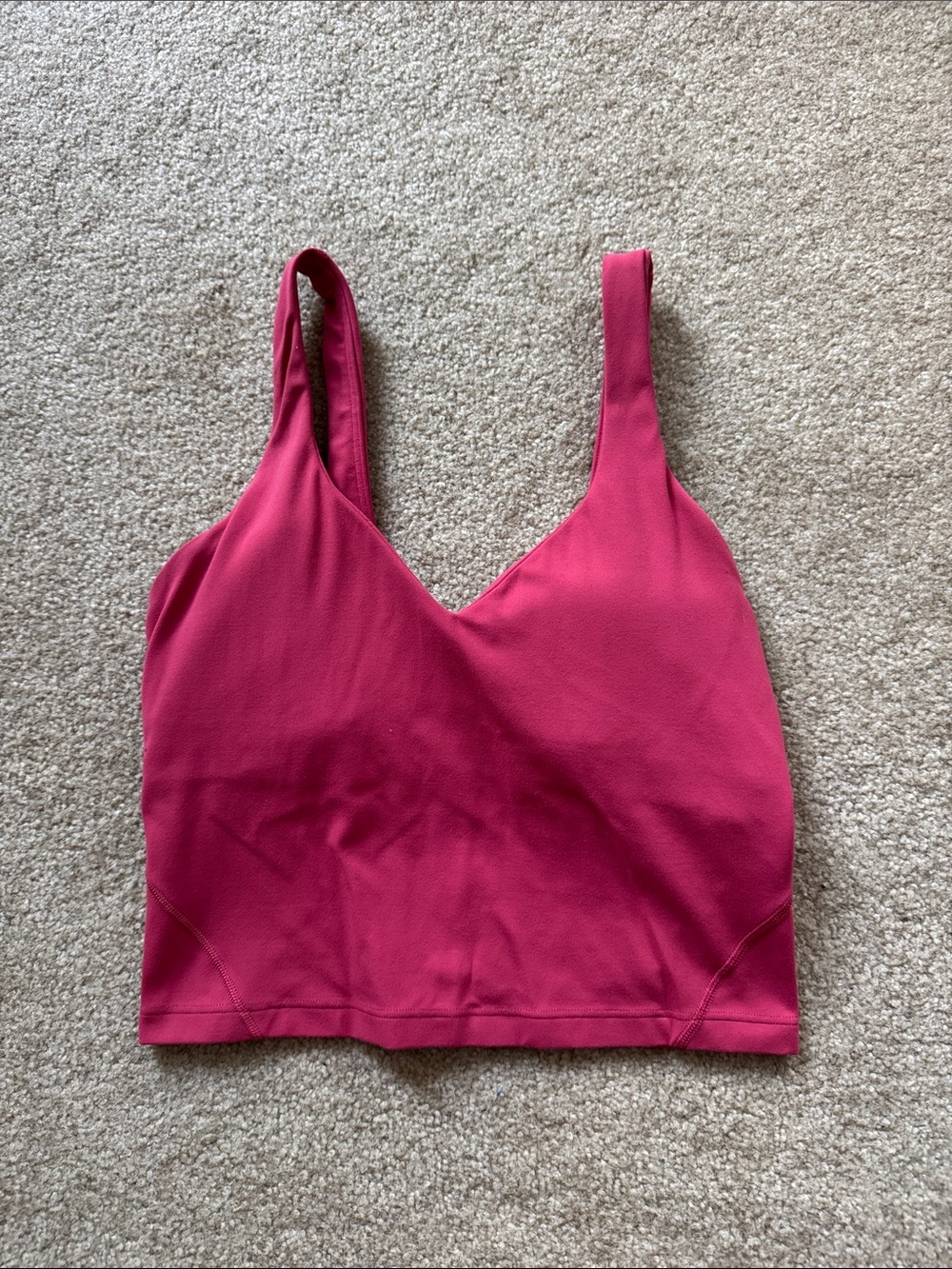 Lulu Women's Red V-Neck Crop Brami Top